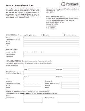 Fillable Online Use This Form To Amend The Details In Relation To Your