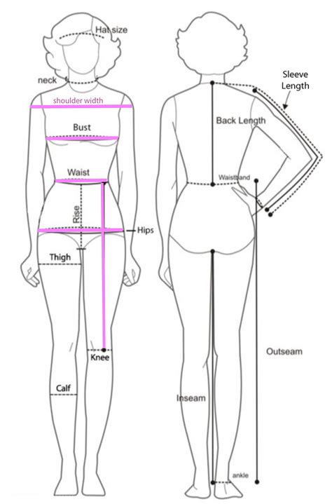 Printable Tailor Measurement Chart