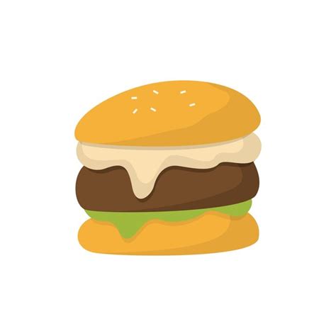 Burger Logo Fast Food Design Brot Und Fleisch Vektor