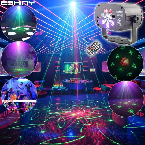 Eshiny Mini 9 Lens Dj Rgb Uv Led Stage Disco Light R G Laser 120 Patterns