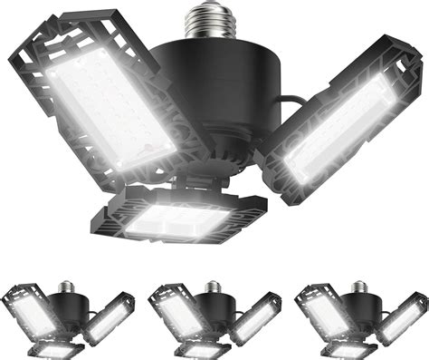 4 Pack LED Garage Lights 50W LED Shop Light With 3 Ultra Bright