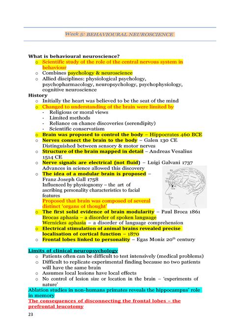 Lecture Notes Week Behavioural Neuroscience What Is