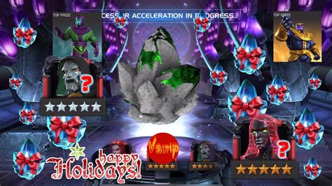 Mcoc Crystal Opening Happy Holidays Greater Ting Crystals And Featured 5 Star Crystals