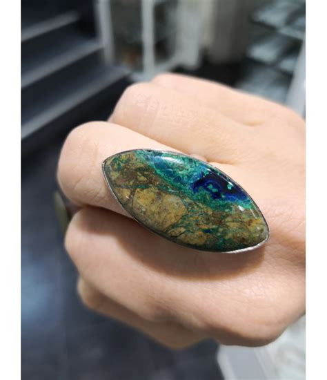 Azurite Bague Navette