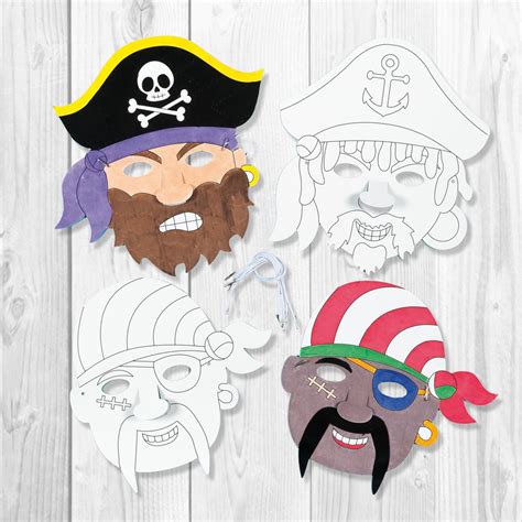 Pirate Colour In Masks Pirates Fun Colors Arts And Crafts