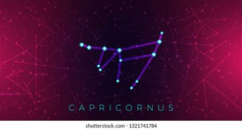 Capricornus Zodiacal Constellation Background Stock Vector Royalty