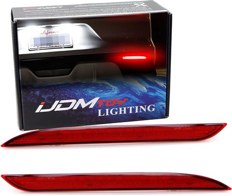 IJDMTOY OEM Red Lens 36 SMD Red LED Bumper Reflector Lights Compatible