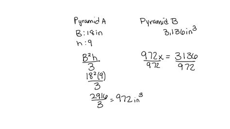 Pyramid A Is A Square Pyramid With A Base Side Length Of 18 Inches And