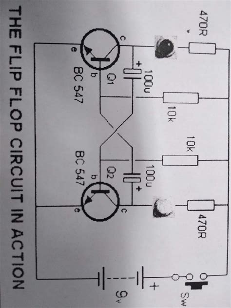 Belajar Elektronika Rangkaian Flip Flop Sederhana 2 Led