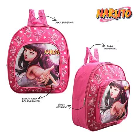 Mochila Escolar Hinata Naruto Costas Kit Lancheira Estojo MercadoLibre