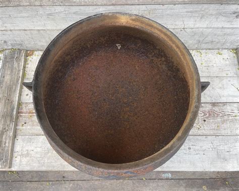 Large Antique Cast Iron Cauldron Farmhouse Antiques Etsy