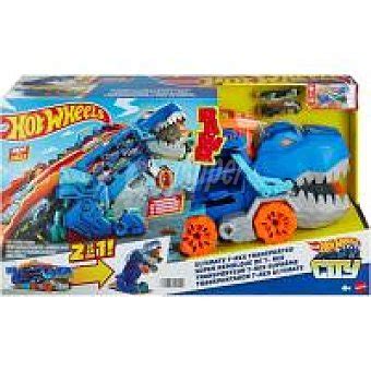 Hot Wheels Super remolque de T Rex incluye vehículos edad rec años