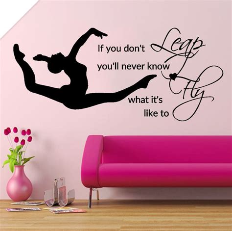 GYMNASTIC Girls Gymnast Bedroom Quote Vinyl Wall Art Sticker Decal