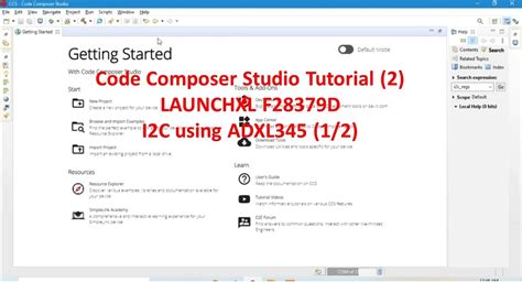 Launchxl F D In Code Composer Studio Ccs I C Adxl Youtube