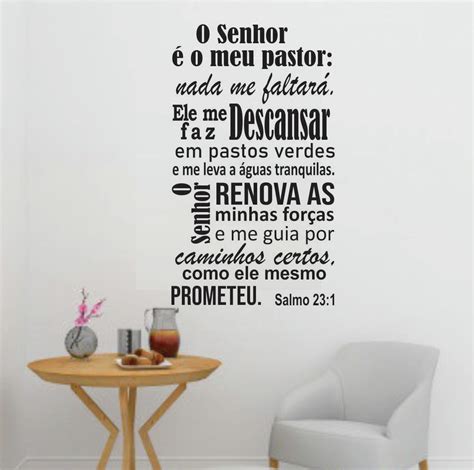 Adesivo De Parede Frase Biblica Salmo 23 O Senhor é meu pastor