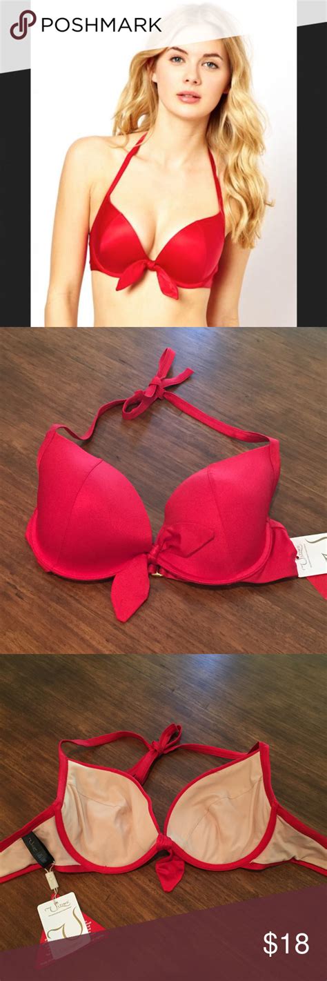 New Ultimo Miami Halter Gel Bikini Top Red 36d Bikini Tops Bikinis Halter Neck Bikinis