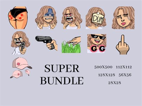 Super Emote Bundle Cute Chibi Blonde Girl Emote Bundle Etsy