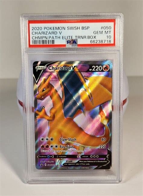 Pokemon Charizard V Psa Champions Path Etb Black Star Promo Swsh