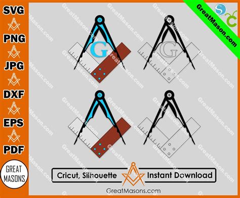 Freemasons Square And Compasses Symbol Svg File Great Masons Etsy