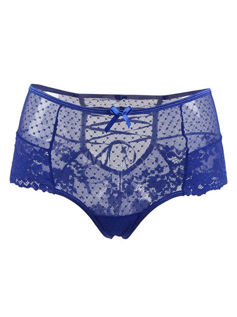 Women Sexy Panties Lace Polka Dot Lace Up High Waist Panties