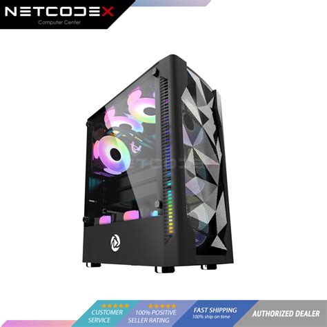 Netcodex Ph Inplay Meteor 03 Black Atx Tempered Glass Case