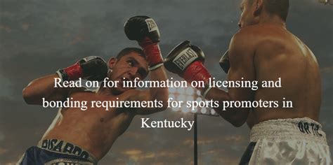 Kentucky Combative Sports Promoters Need to Get Bonded