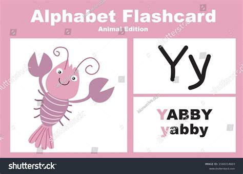 Printable Alphabet Animal Flashcards Collection Learning Stock Vector