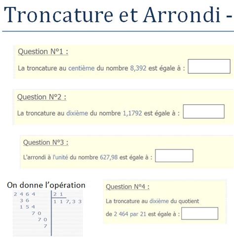 Math Matiques Troncatures Et Arrondis