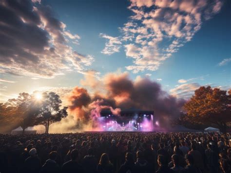 Premium AI Image | Outdoor concert crowd enjoying a live performance at ...