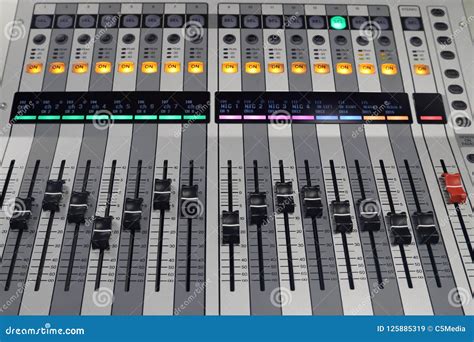 Digital Sound Board Used To Mix Audio Stock Image - Image of concerts ...