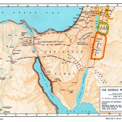 Map Of The Tradition Of Jacobs Travels In Canaan With The Standard Of