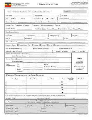 Fillable Online Ethiopia Visa Application Requirements And Instructions