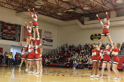 Cheerleaders Strengthen Their ‘pyramid Shs Courier