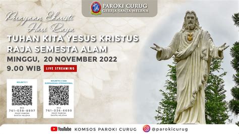 Hari Raya Yesus Kristus Raja Semesta Alam November Wib