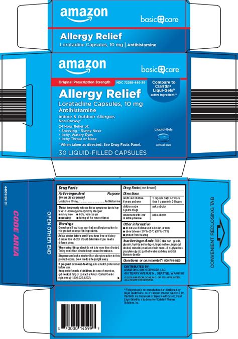 FDA Label For Basic Care Allergy Relief Capsule Liquid Filled Oral