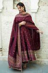 Buy Maroon Vegan Silk Lining Shantoon The Anaabi Sitara Anarkali Set