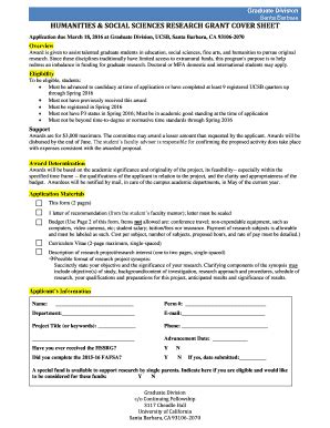 Fillable Online Humanities Social Sciences Research Grant Cover Sheet