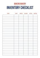 Free Modern Andrews Bakery Cleaning Checklist Template