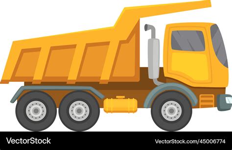 Industrial Heavy Truck Dump Vehicle Side View Vector Image