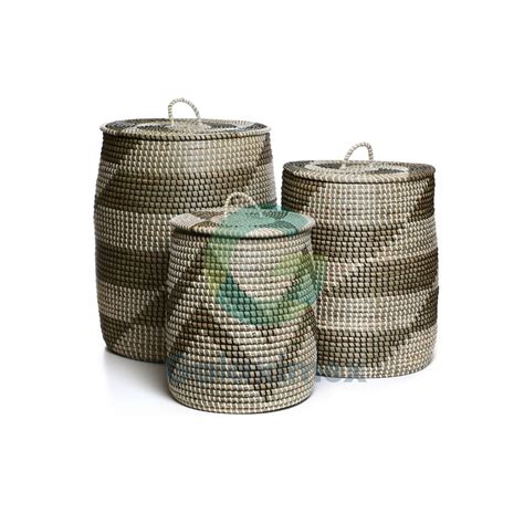 Seagrass Hamper Basket With Lid Galaximex