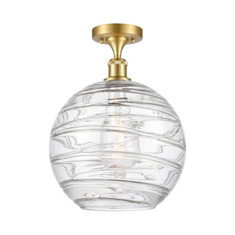 Innovations Athens Deco Swirl In Light Satin Gold Semi Flush