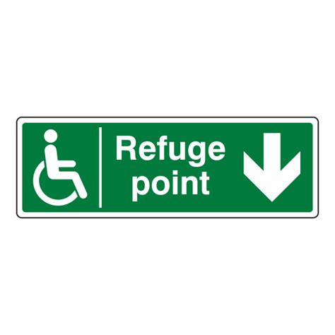 Refuge Point Arrow Down Sign