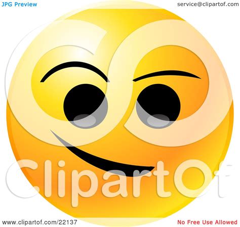 Clipart Illustration Of A Yellow Emoticon Face With Big Black Eyes And