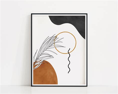 Home And Living Mid Century Modern Wall Art Boho Line Art Minimalist