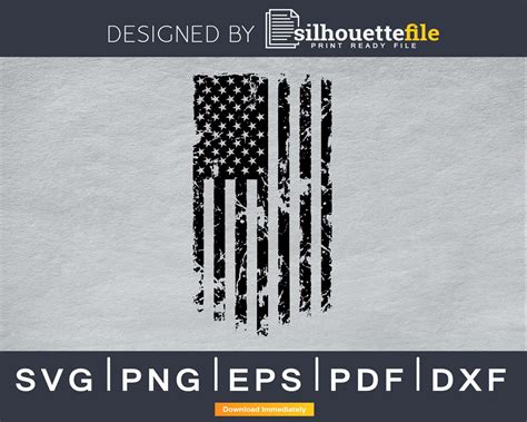 Distressed US Flag silhouette svg cricut digital files | Silhouettefile ...