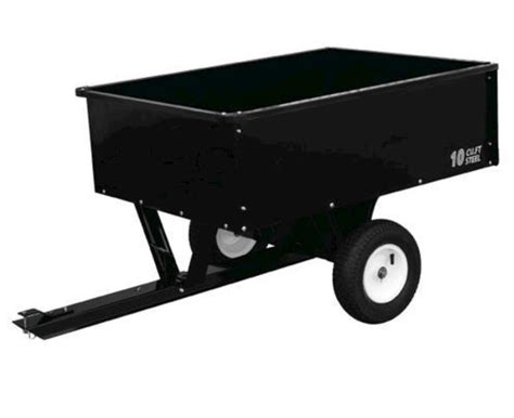 Steel Tow Behind Utility Dump Cart Tractor Atv Garden Lawn Hauling Wagon 500 Lb Ebay