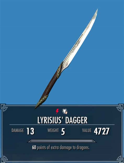 Lyrisius Dagger Legacy Of The Dragonborn Fandom