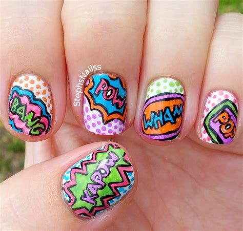 Stephsnailss Comic Book Pop Art Nails Inspired By Wondrously Polished