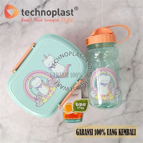 Jual Technoplast Paket Hemat Howdy Cat Kotak Bekal 800ml And Botol 560ml