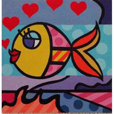 Romero Britto Art Garden Poles Bottle Painting Arte Pop Shell